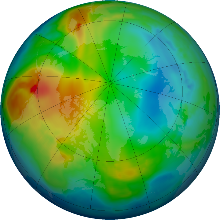 Arctic ozone map for 21 December 2012